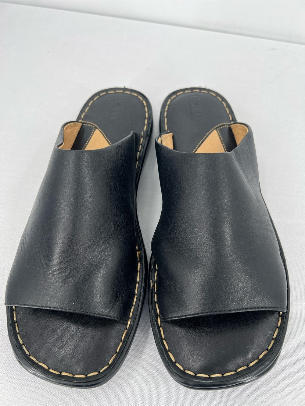 Born Black Leather Slide Sandals Men - Picture 6 of 7